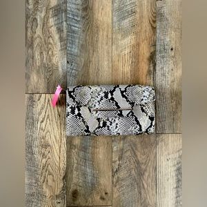 NWT - Faux snakeskin clutch